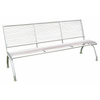 Nerezová lavička s opěradlem - 3 sezení