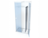 Šatní skříň s přepážkou š 400 mm - šedo/modrá