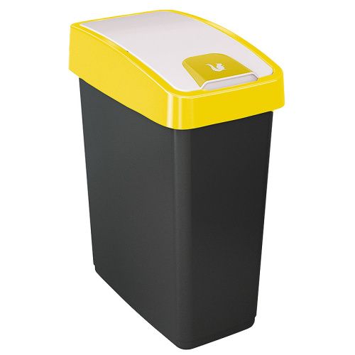 Odpadkový koš s dvojitým výklopem 25 l. žlutý