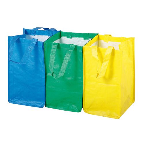 Tašky na tříděný odpad sada (3 ks) bez potisku