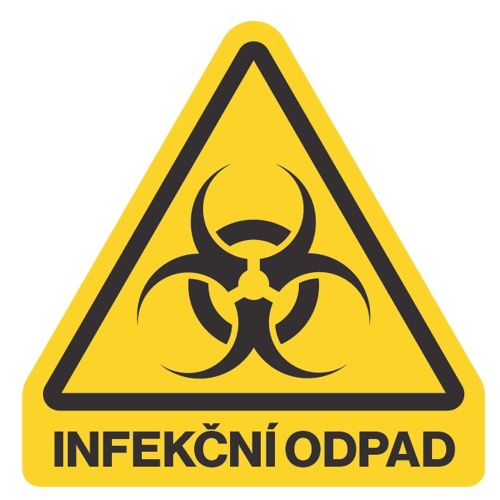 Samolepka infekční odpad 250x250 mm