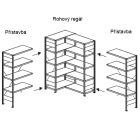 Rohový policový regál 2000x1000x300 mm 5 polic