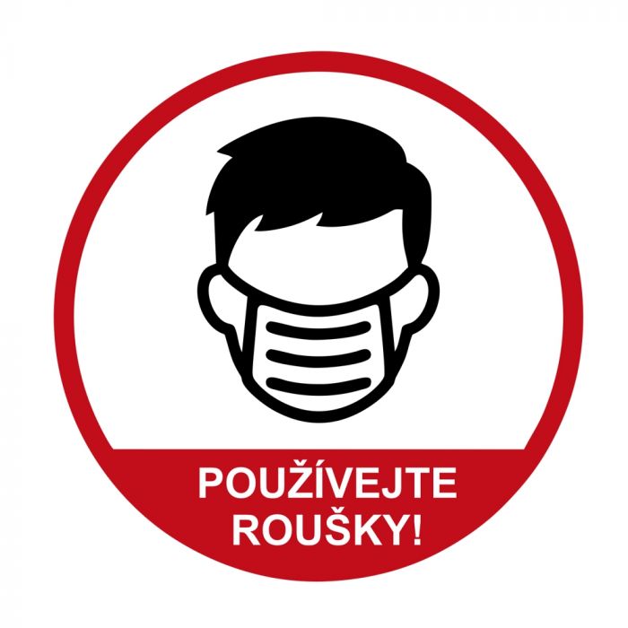 Používejte roušky samolepka pruměr 250 mm