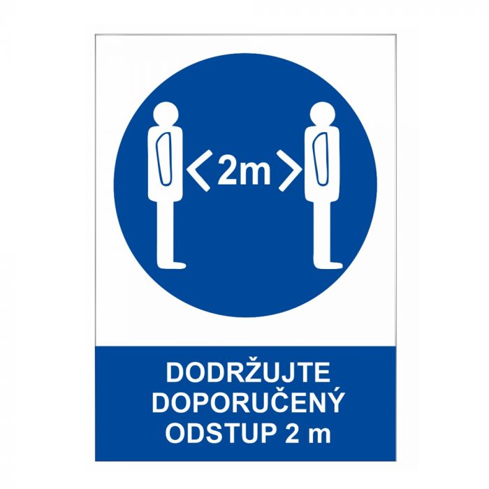 Dodržujte doporučený odstup samolepka 210x297 mm