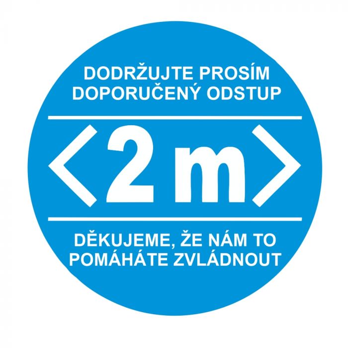 Dodržujte dostatečný odstup samolepka průměr 250 mm