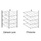 Spádový regál oboustranný přístavbové pole hloubka 1600 mm