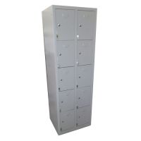 Šatní skříň s 10 schránkami - šedá