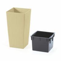 Čtvercový květináč ECO square 11 l / 26,6 l - béžová