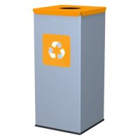 Hranatý odpadkový koš - oranžové víko