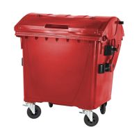 Plastový kontejner 1100 lt. - červený víko ve víku