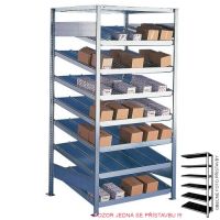 Spádový regál jednostranný přístavbové pole hloubka 500mm