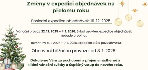 Změny v expedici objednávek na přelomu roku