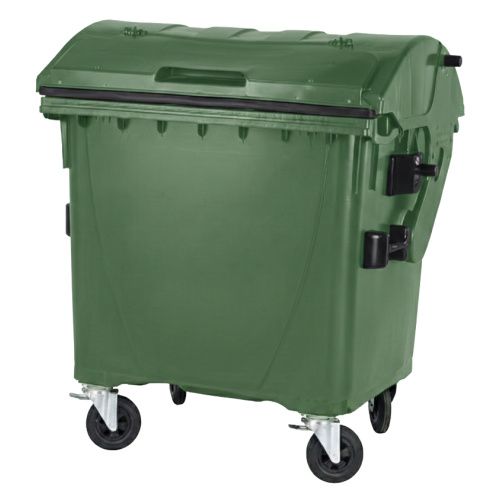 Plastový kontejner 1100 lt. - zelený víko ve víku
