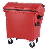 Plastový kontejner 1100 lt. - červený víko ve víku