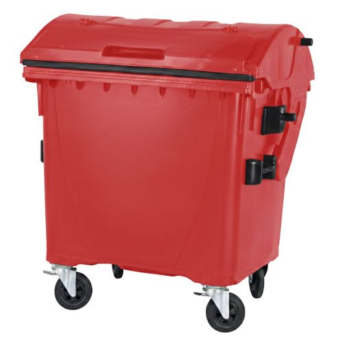 Plastový kontejner 1100 lt. - červený víko ve víku