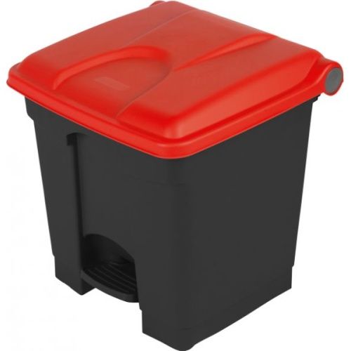 Nášlapný koš 30L - červené víko