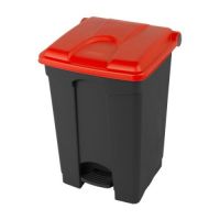 Nášlapný koš 45L - červené víko