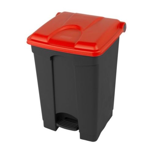 Nášlapný koš 45L - červené víko
