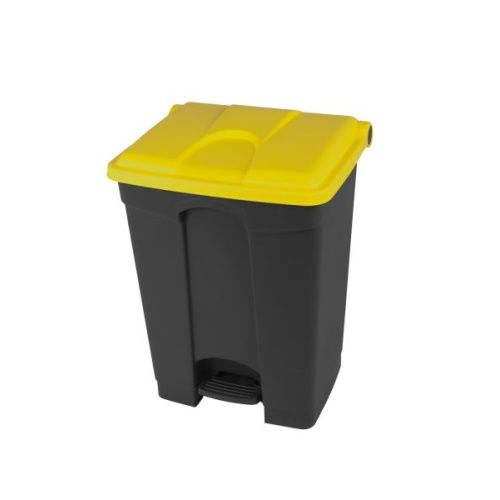 Nášlapný koš 70L - žluté víko
