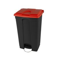 Nášlapný koš 90L - červené víko