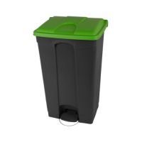 Nášlapný koš 90L - zelené víko