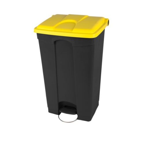 Nášlapný koš 90L - žluté víko