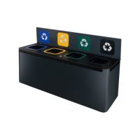 Nástěnný odpadkový koš na separaci 4 x 35 l