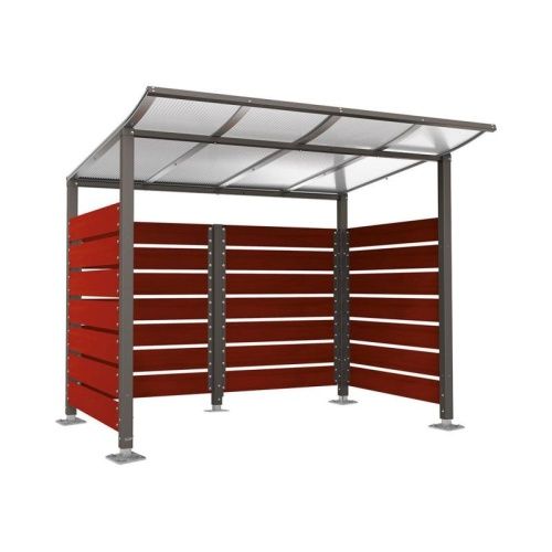 Přístřešek pro kontejnery Modulo – 2 m Mahagon patky