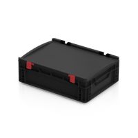 Plastová EURO přepravka s víkem – 400 x 300 x 135 mm (ESD)