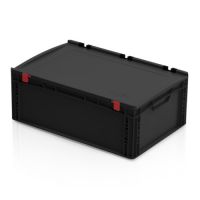 Plastová EURO přepravka s víkem – 600 x 400 x 235 mm (ESD)