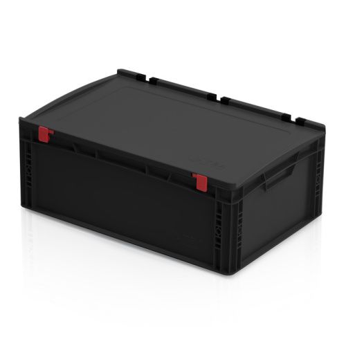 Plastová EURO přepravka s víkem – 600 x 400 x 235 mm (ESD)