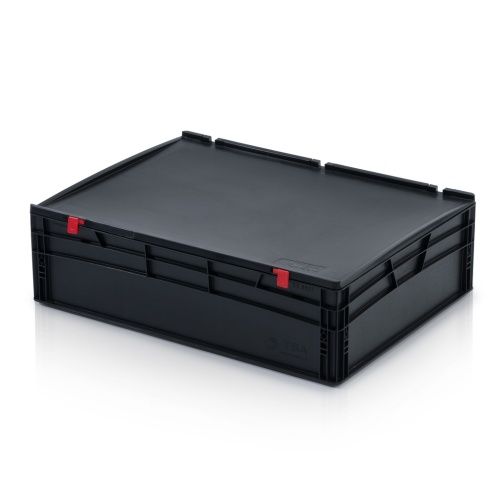 Plastová EURO přepravka s víkem – 800 x 600 x 235 mm (ESD)