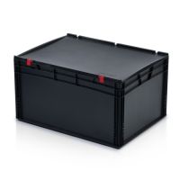 Plastová EURO přepravka s víkem – 800 x 600 x 435 mm (ESD)