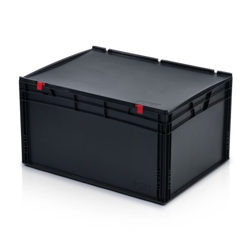 Plastová EURO přepravka s víkem – 800 x 600 x 435 mm (ESD)