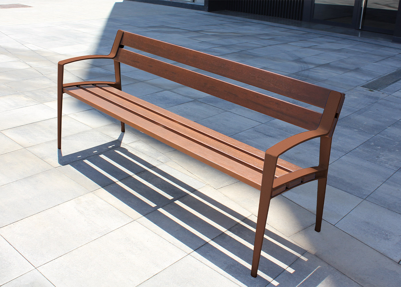 Detail parkové lavičky Minsk